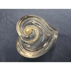 Vintage Lenox Crystal Heart Trinket Box with Pearl Rhinestone accents Germany